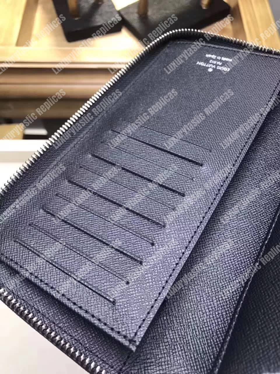 LV League Zippy Long Wallet Vertical Damier Graphite 2017