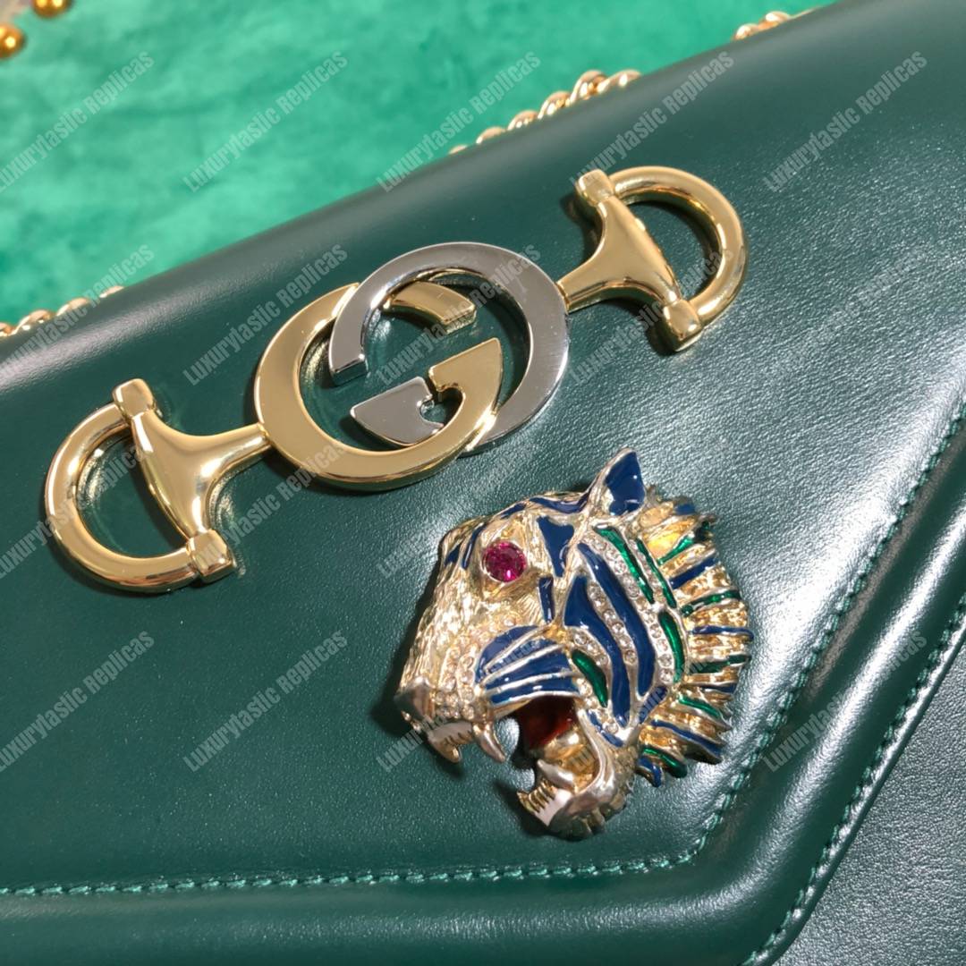 G*u*i rajah medium shoulder bag green