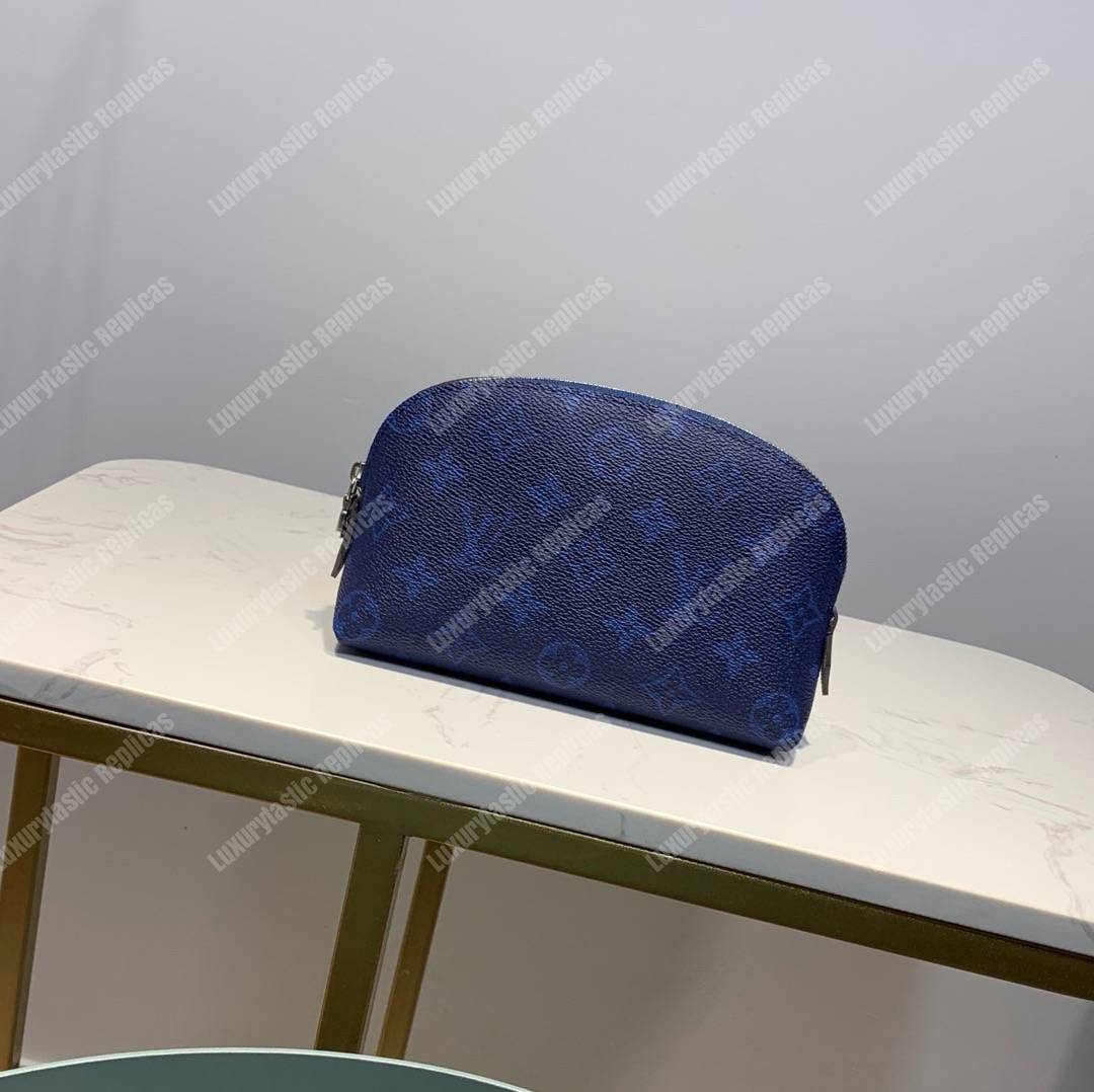 LV Cosmetic Pouch PM Monogram Blue