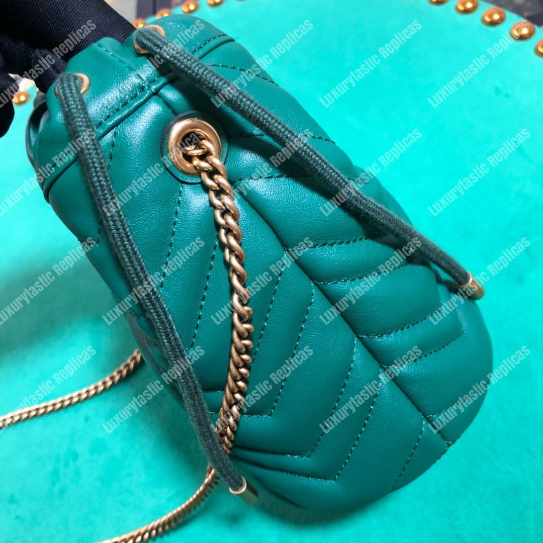G*u*i gg marmont mini bucket bag green