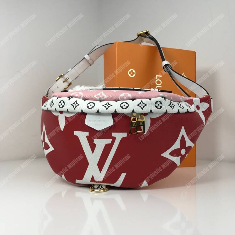 LV Giant/Mini Monogram Canvas Bumbag Red/Pink