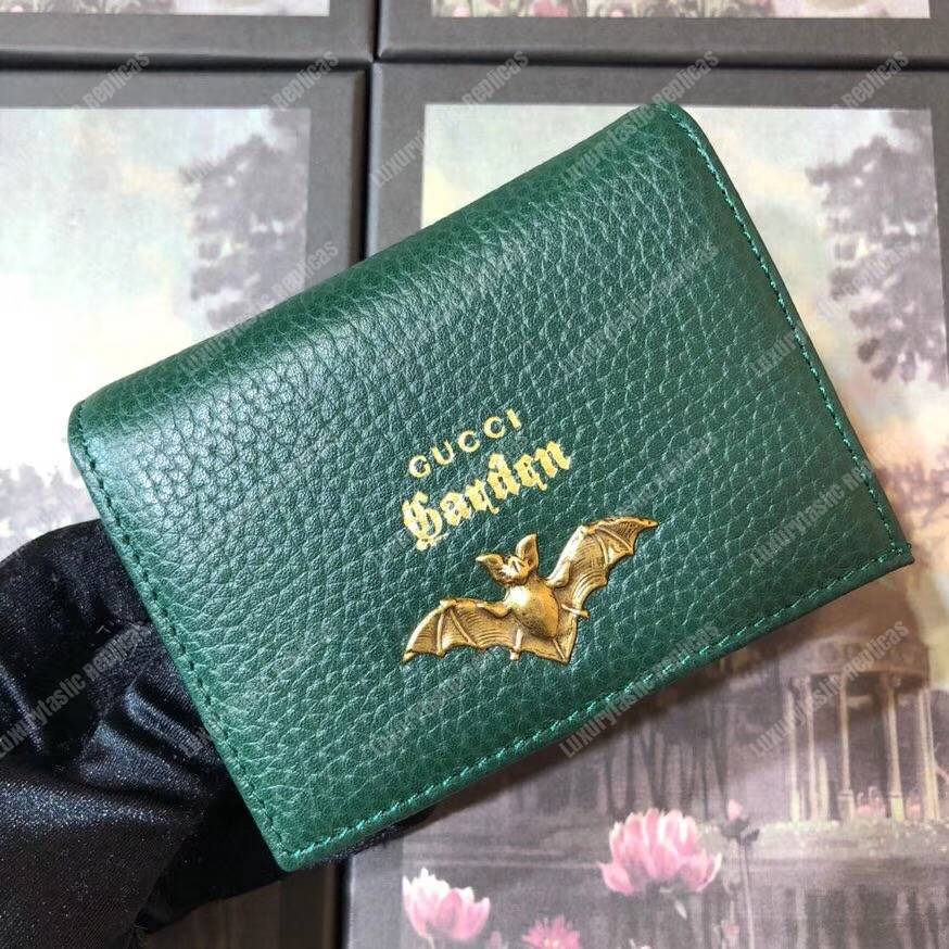 G*u*i garden leather wallet green with bat