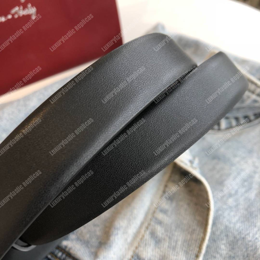 Salvatore Ferragamo Adjustable Gancini Belt Black
