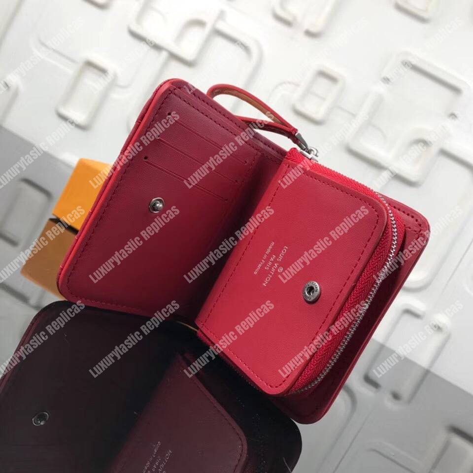 LV New Wave Zipped Compact Wallet Red