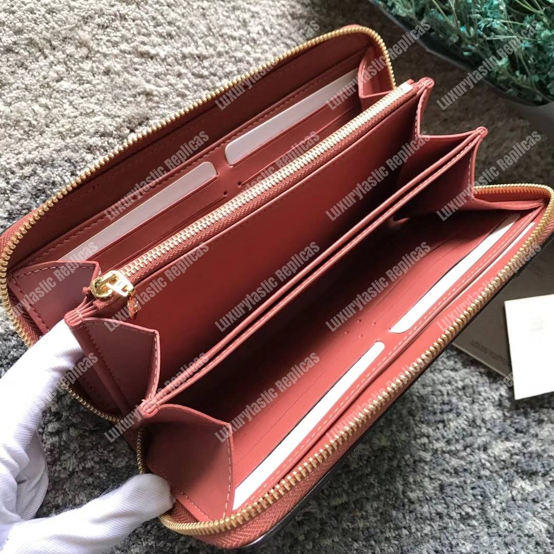 LV Zippy Wallet Patent Leather Vieux Rose