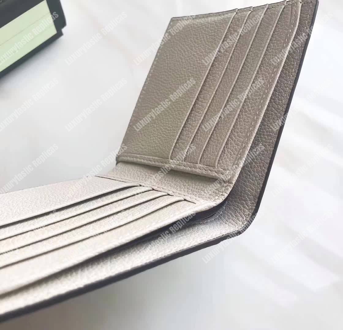 G*u*i print leather bi-fold wallet white