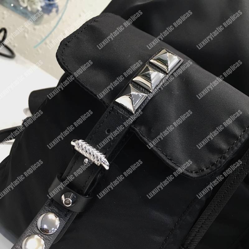 Pra*a black nylon backpack black