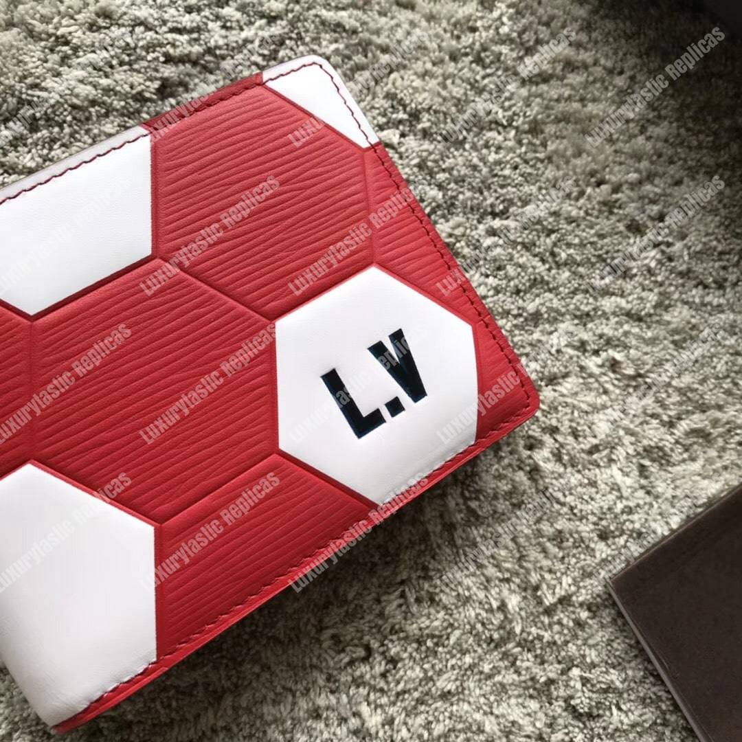 LV Slender Wallet Epi Leather Hexagon Red