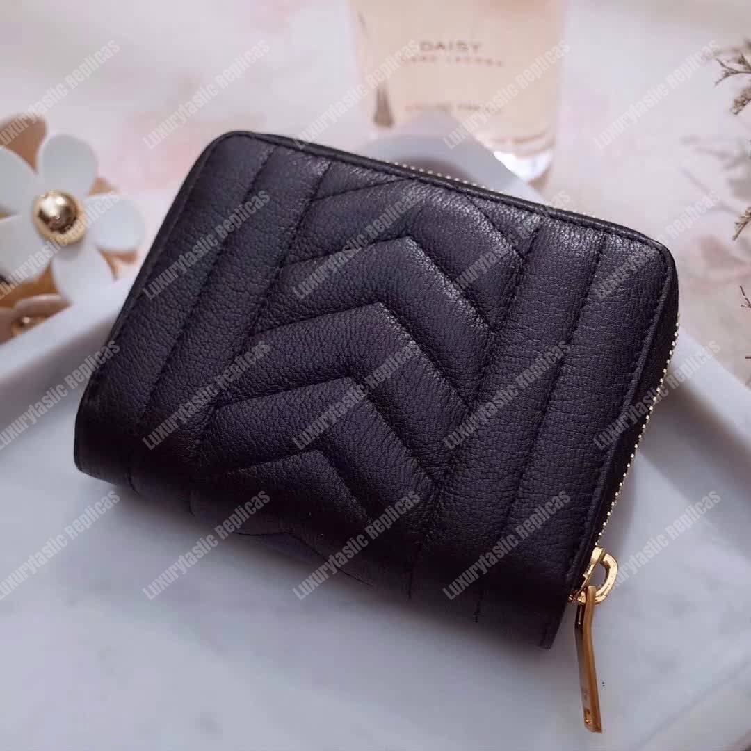 Saint Laurent Compact Zip Around Wallet Black