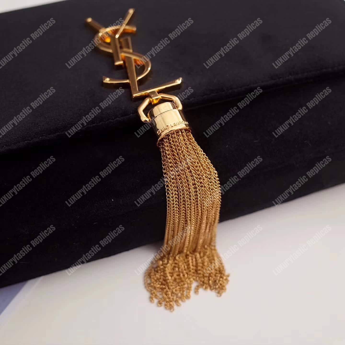 Saint Laurent Kate Medium Tassel Black Velvet