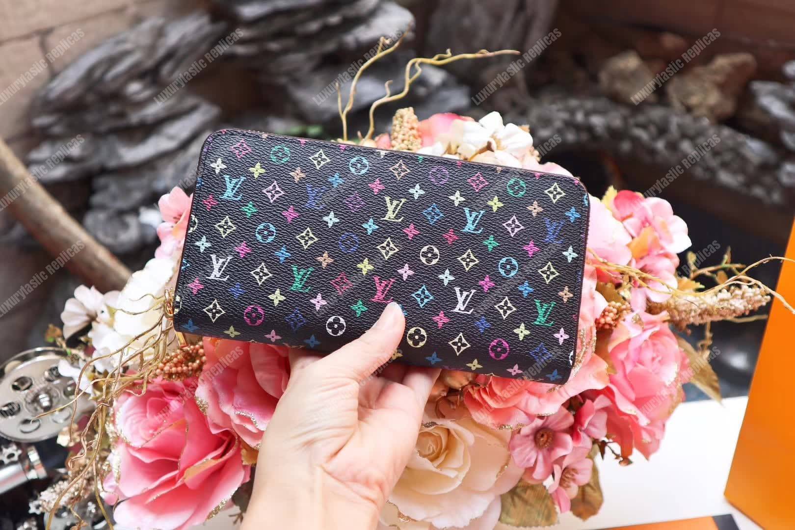 LV  Zippy Wallet Monogram Multicolore Canvas (Black)