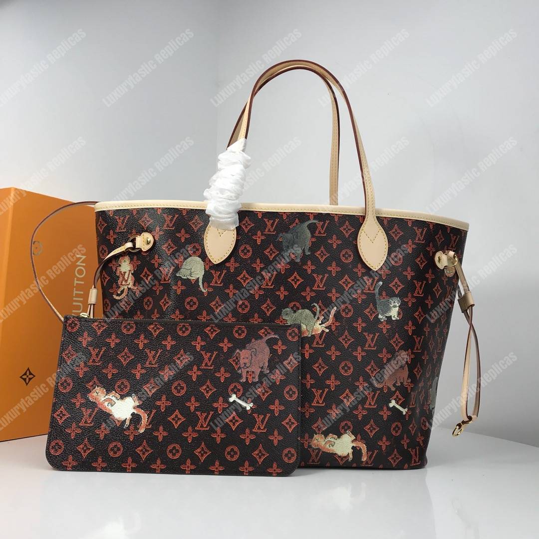 LV Neverfull MM Catogram Brown/Orange
