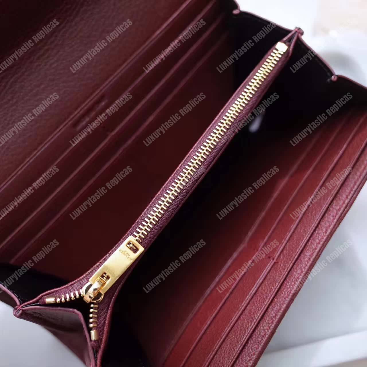 Saint Laurent Monogram Large Flap Wallet Dark Red De Poudre