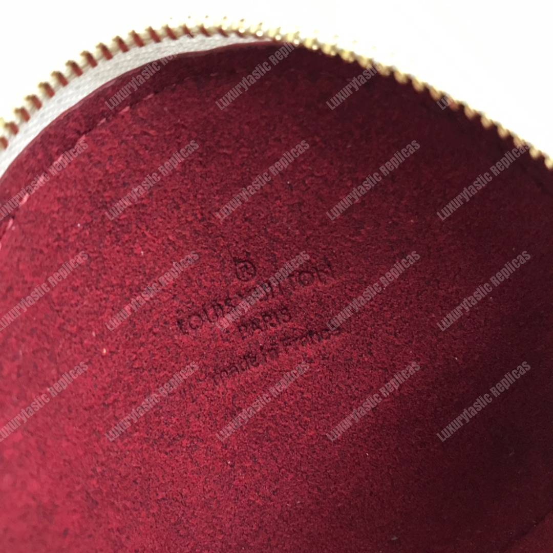 LV Round Coin Purse Colorful Monogram white