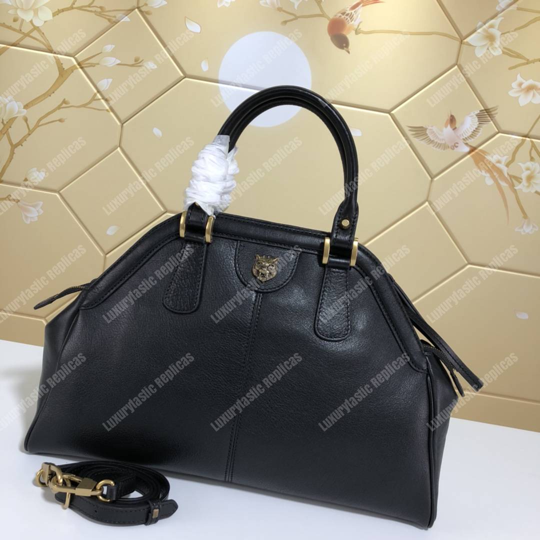 G*u*i re(belle) medium shoulder bag leather black