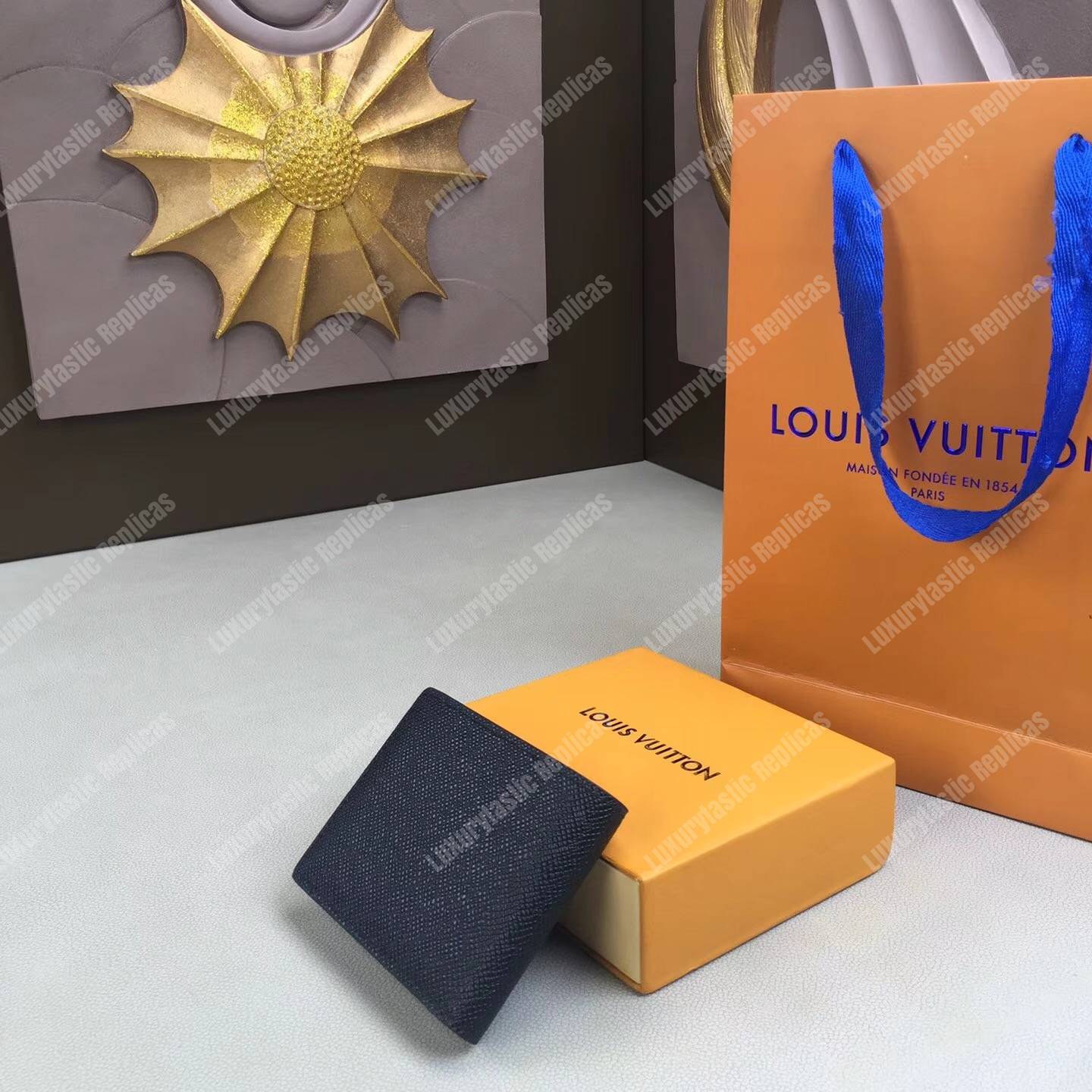 LV Slender ID Wallet Taiga Leather Noir