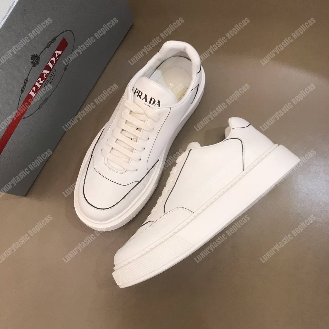 Pra*a leather sneakers white/black linning