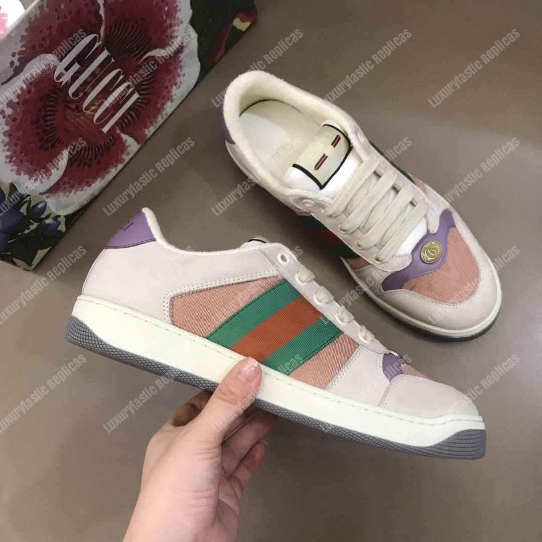 G*u*i women’s screener leather sneaker lilac