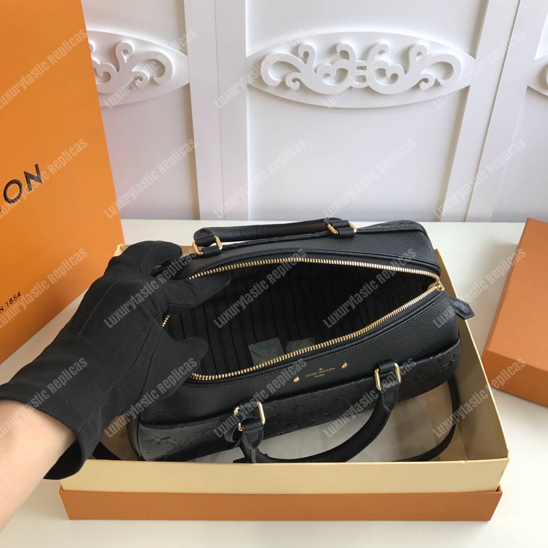 LV Speedy Bandouliere 30 Monogram Empreinte Leather Noir