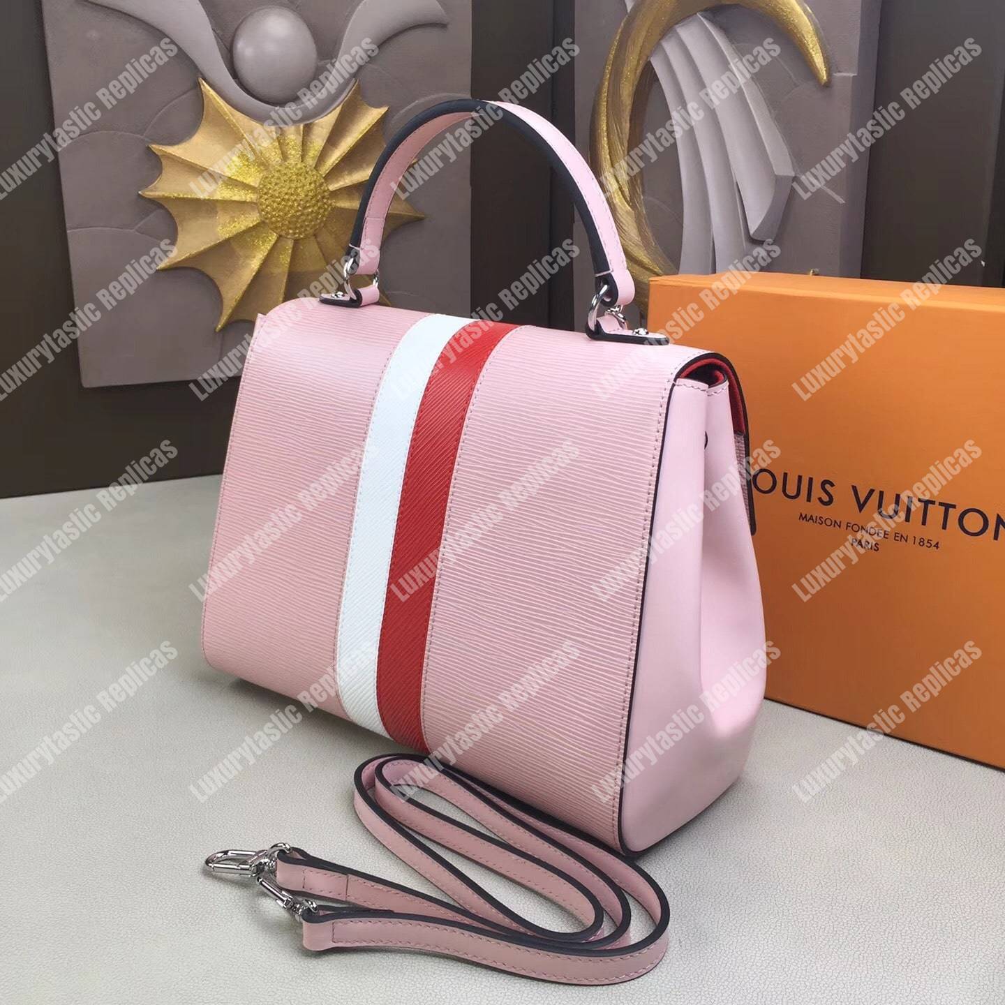 LV Cluny MM Epi Leather Rose Ballerine