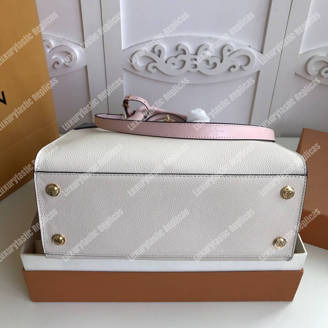 LV City Steamer MM Autres Cuirs Gris Antartica Navy Blue Rose Doux Pink