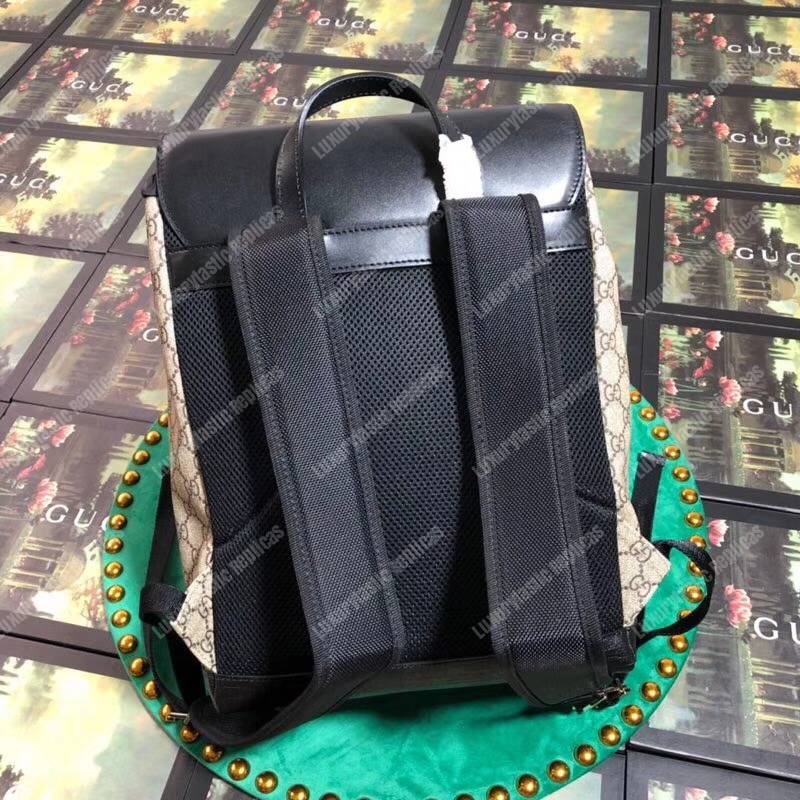 G*u*i gg sup*e backpack black leather