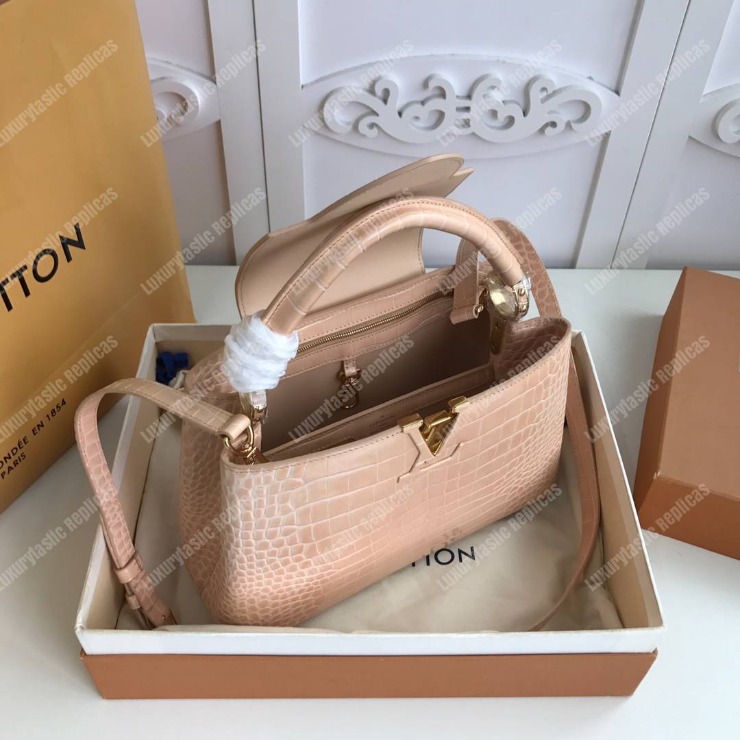 LV Capuccines PM Crocodilien Mat Dune