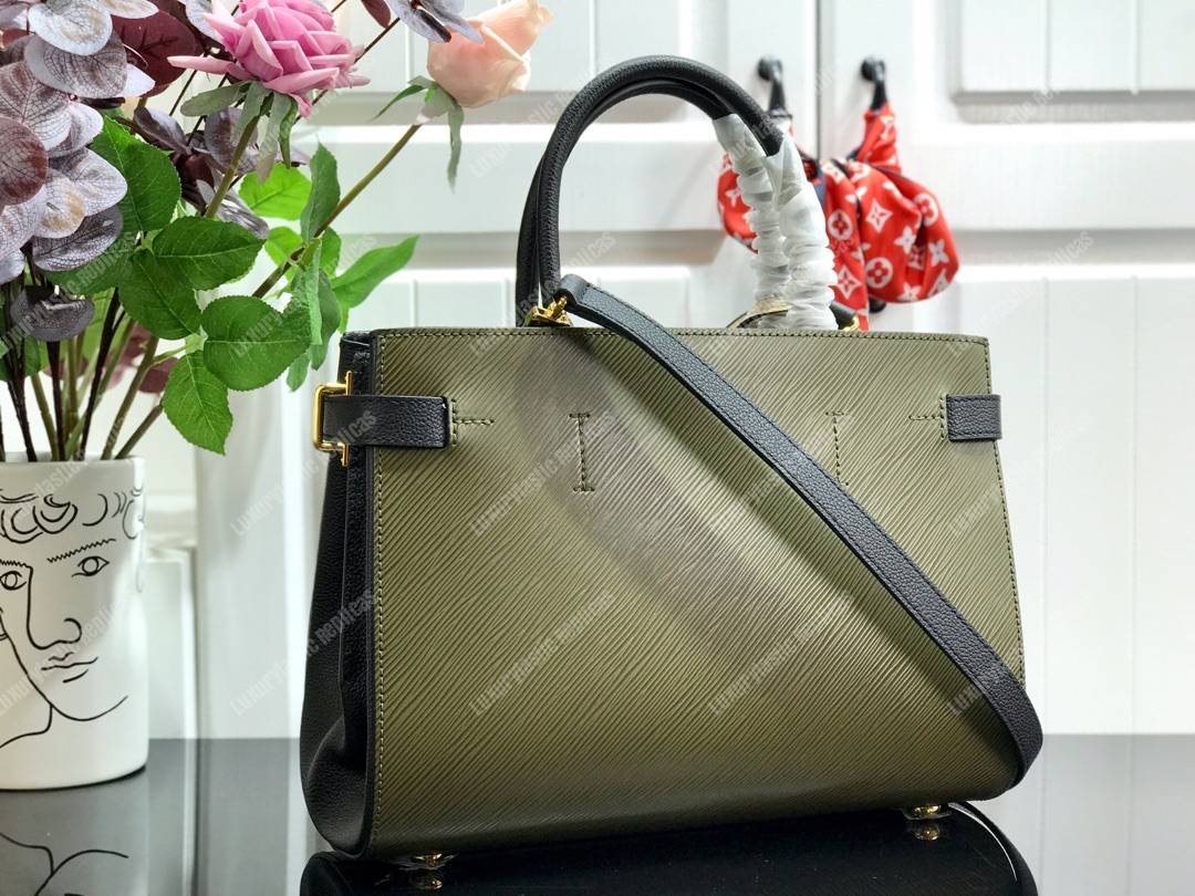 LV Twist Tote Epi Leather Kaki Creme Noir