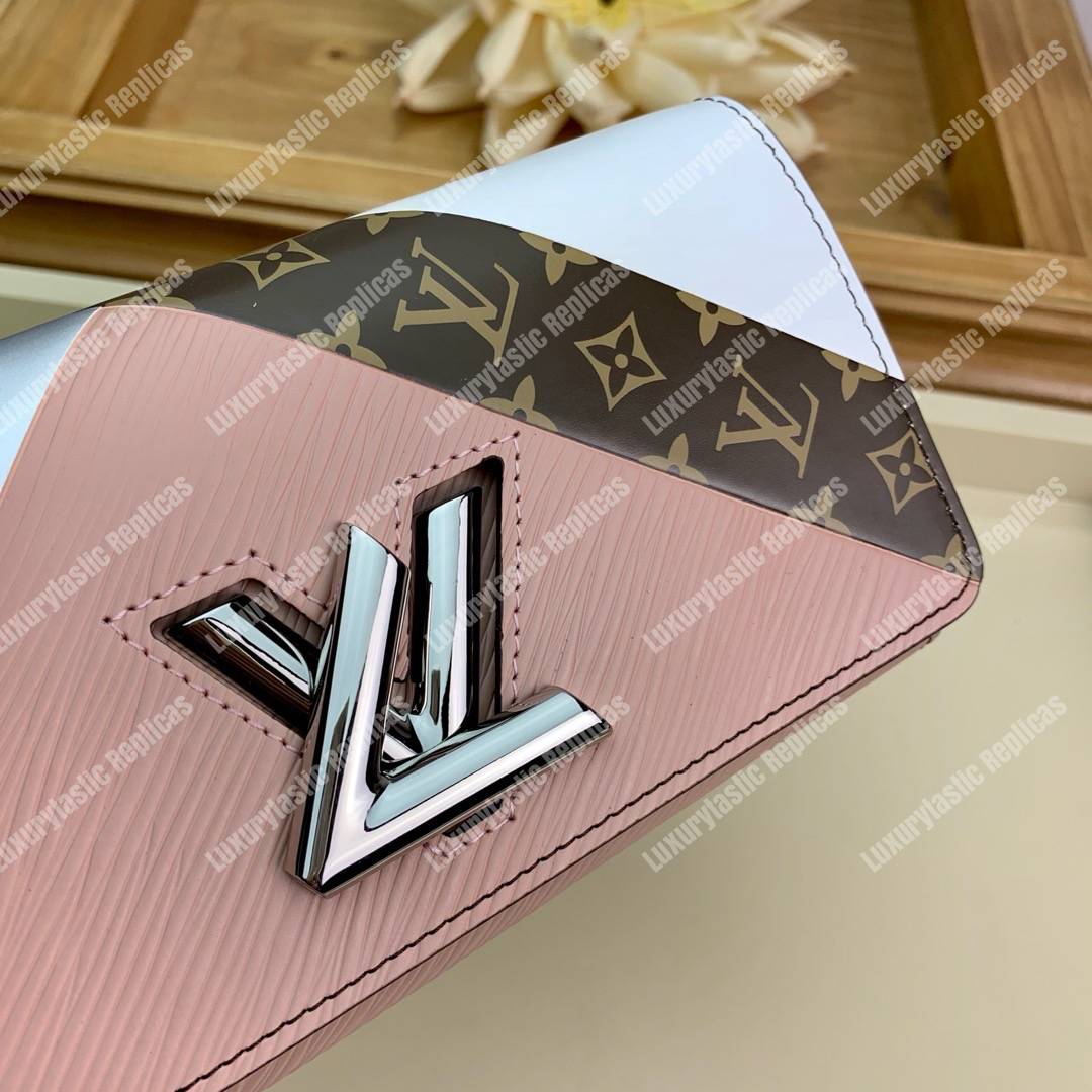 LV Twist Wallet Epi Leather Monogram Blanc Rose
