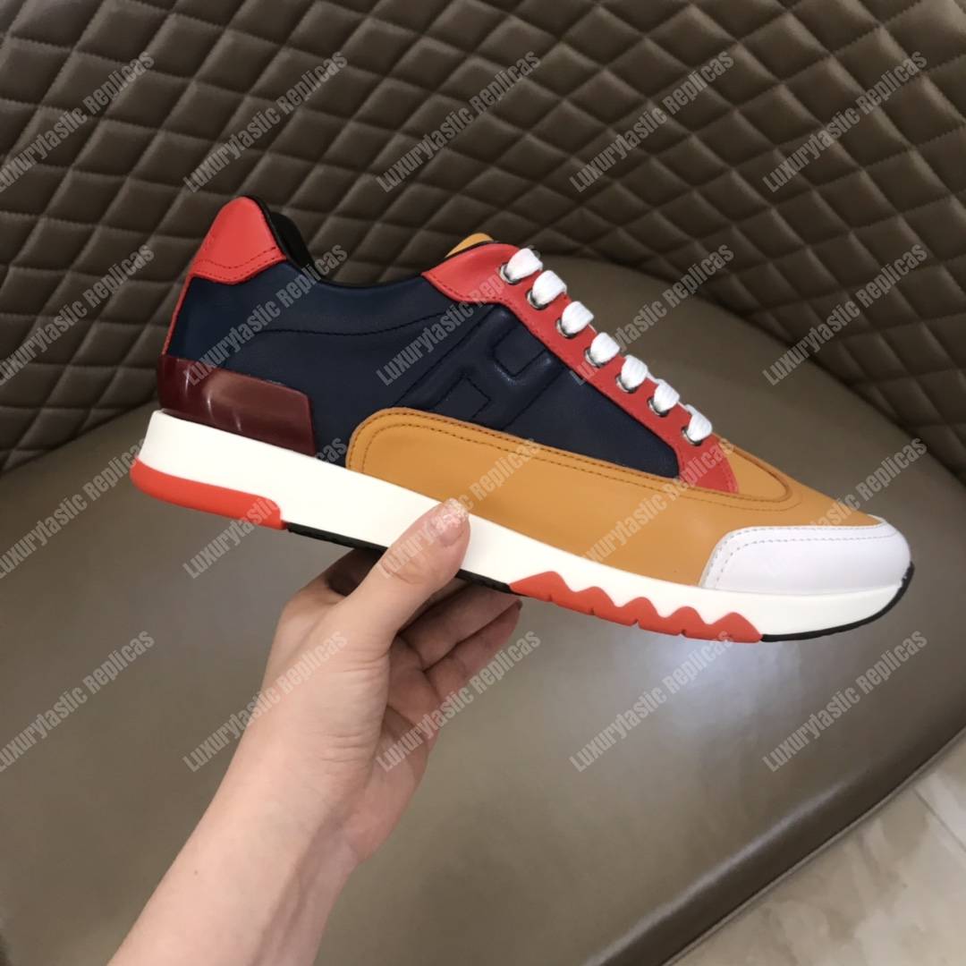 H**mes trail sneaker blue/orange/red