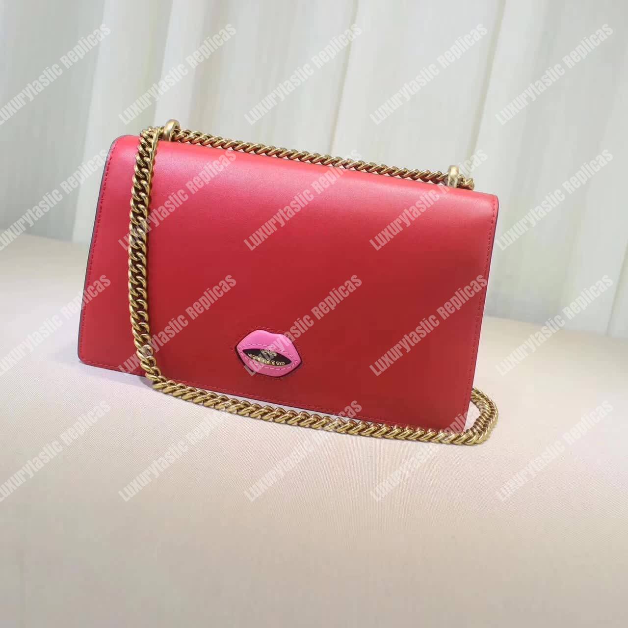 g*u*i gg marmont leather shoulder bag He**ts red