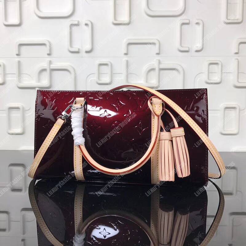 LV Monogram Vernis Neo Triangle Bag Amarante