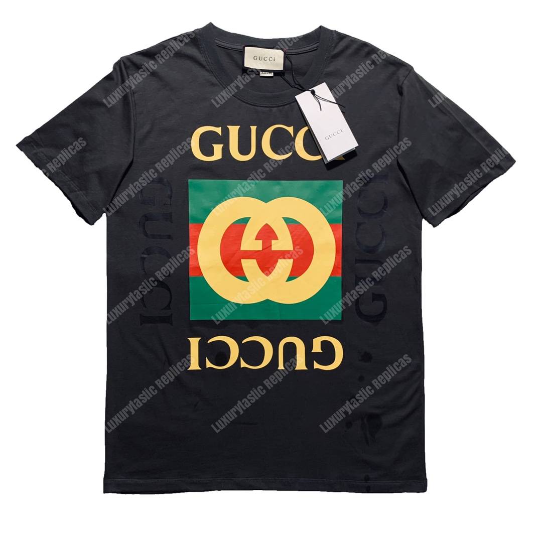 G*u*i cotton t-shirt vintage G*u*i logo black