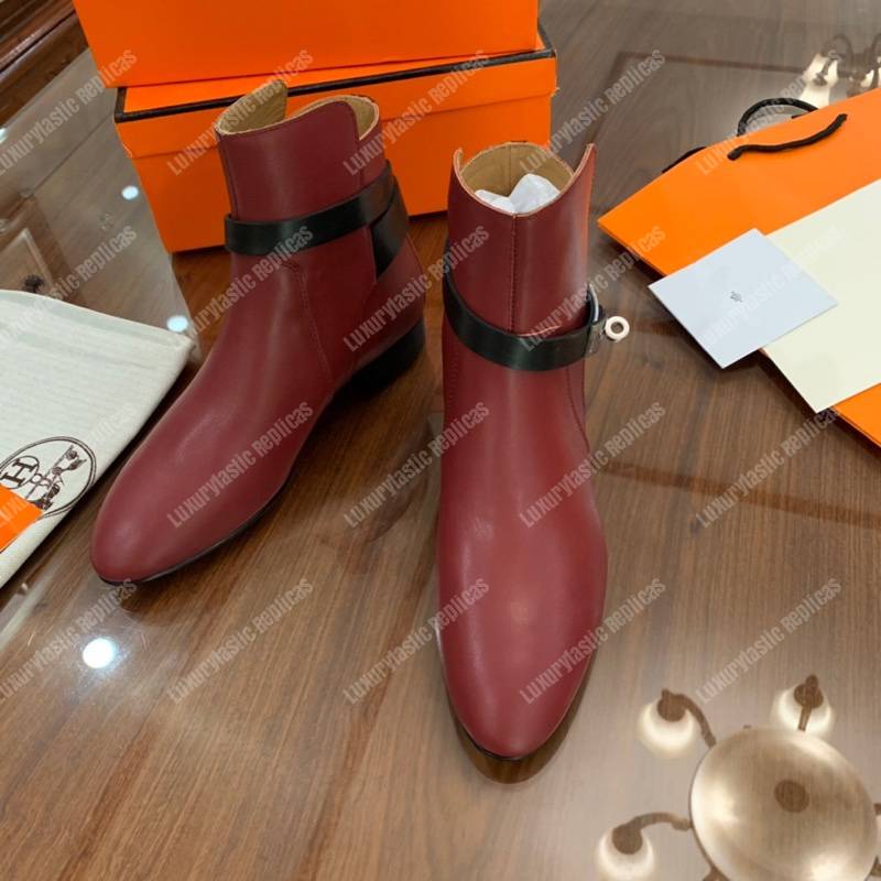 H**mes neo ankle boot red