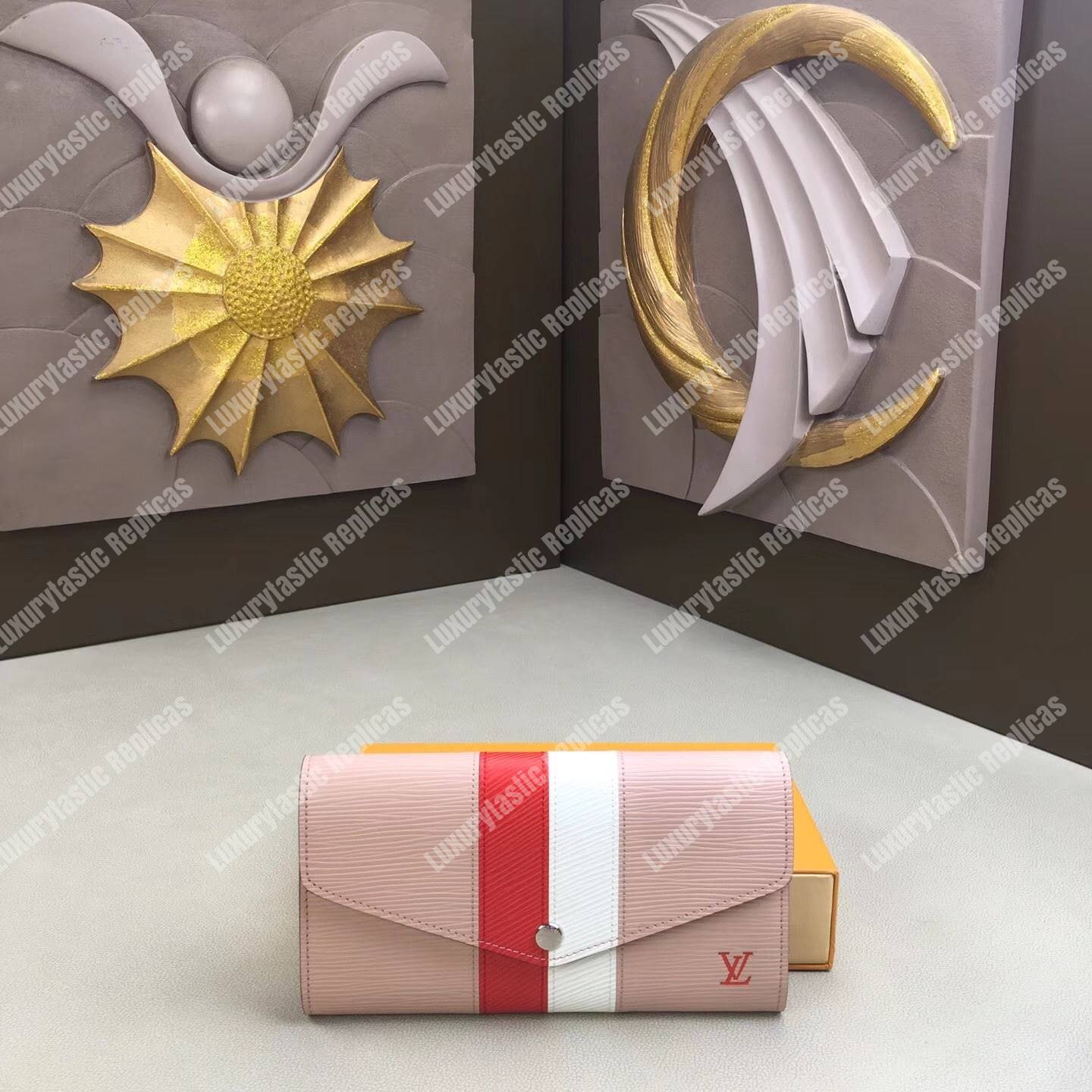 LV Sarah Wallet Epi Leather Rose Ballerine