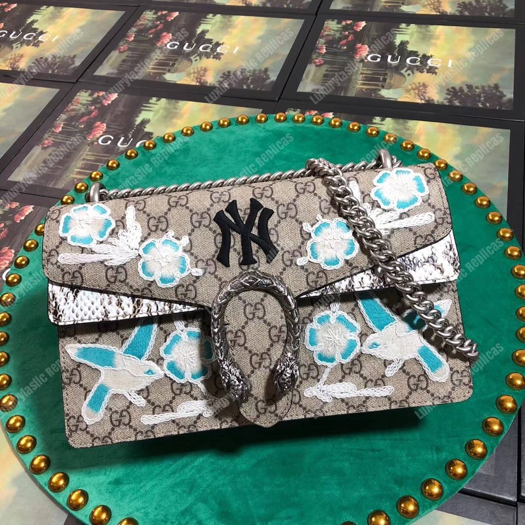 G*u*i dionysus small shoulder bag with ny yankees patch