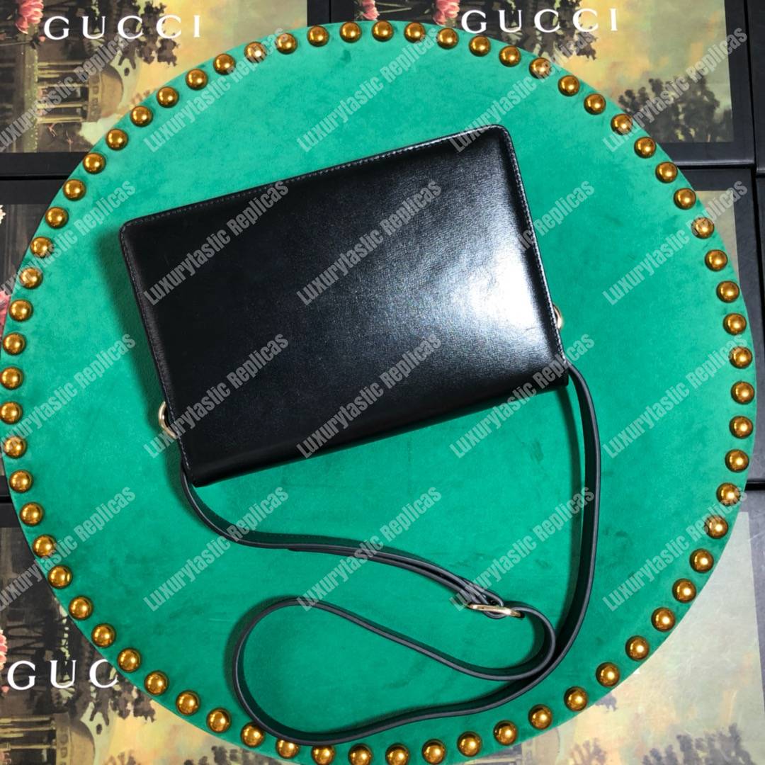 G*u*i small leather shoulder bag black