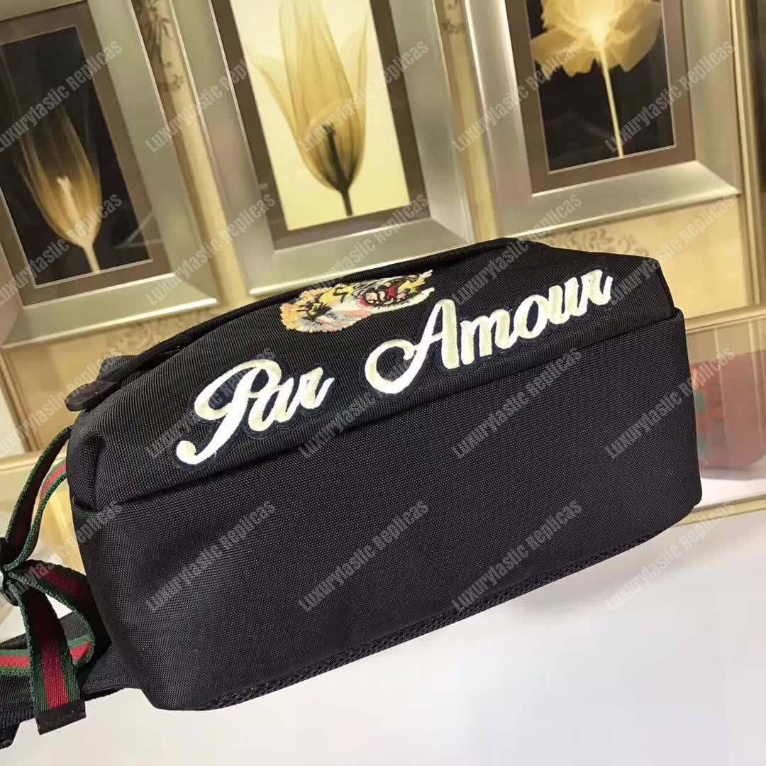 G*u*i embroidered tech pack belt bag tiger
