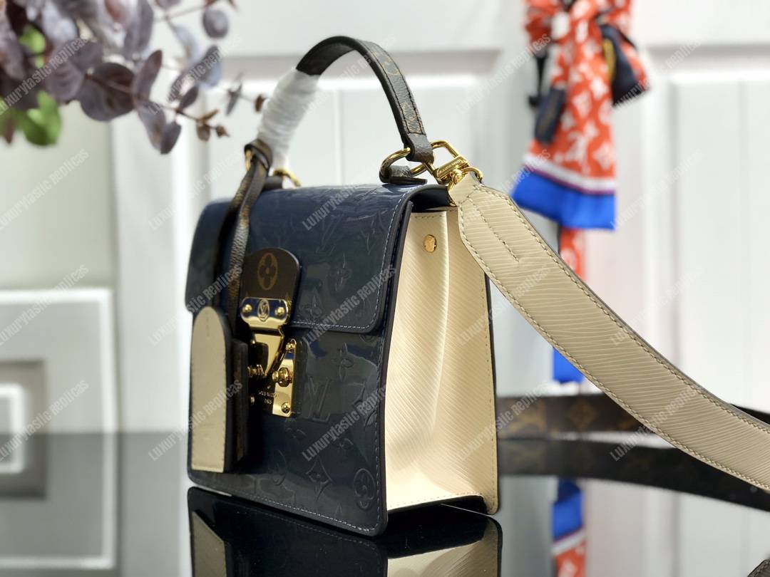 LV Spring Street Monogram Vernis Bleu Jean