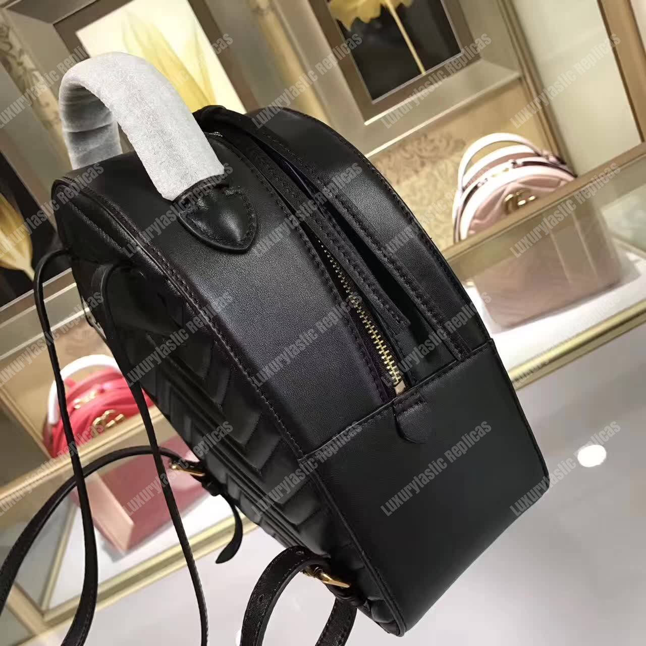 G*u*i gg marmont quilted leather backpack black