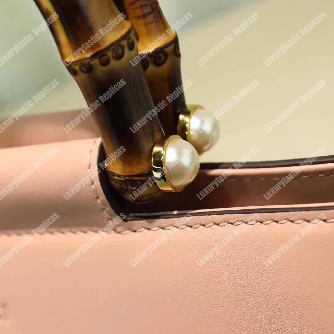 G*u*i nymphaea small top handle bag light pink