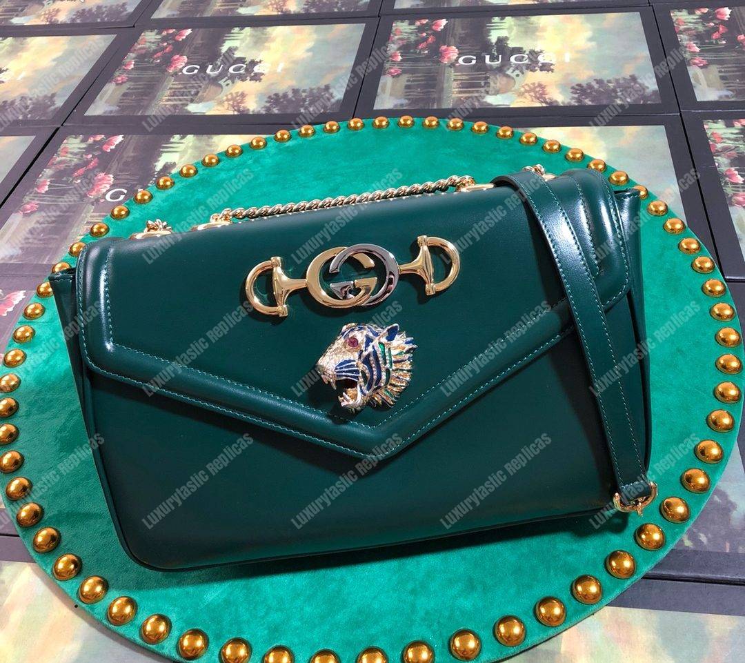 G*u*i rajah medium shoulder bag green
