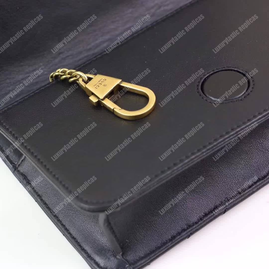 G*u*i gg marmont mini leather bag black