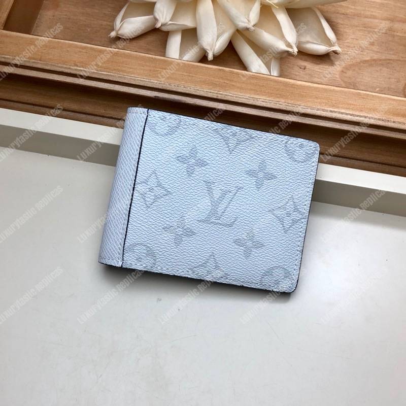 LV Multiple Wallet K45 Taiga Monogram Blanc