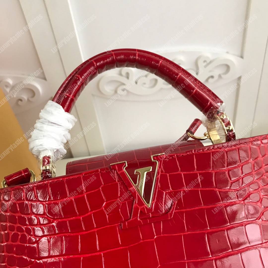 LV Capucines BB Crocodilien Mat Cerise