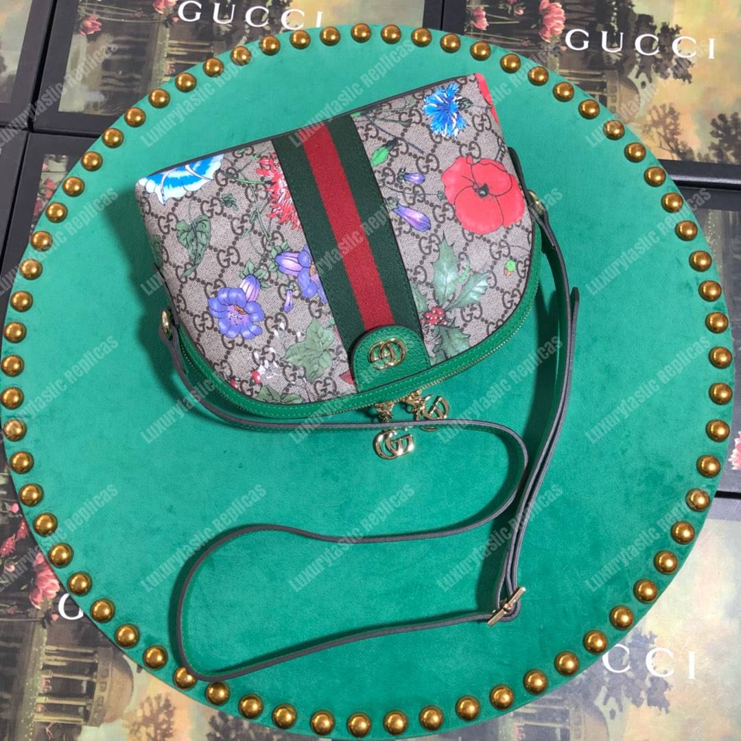 G*u*i ophidia gg flora small shoulder bag gg sup*e green
