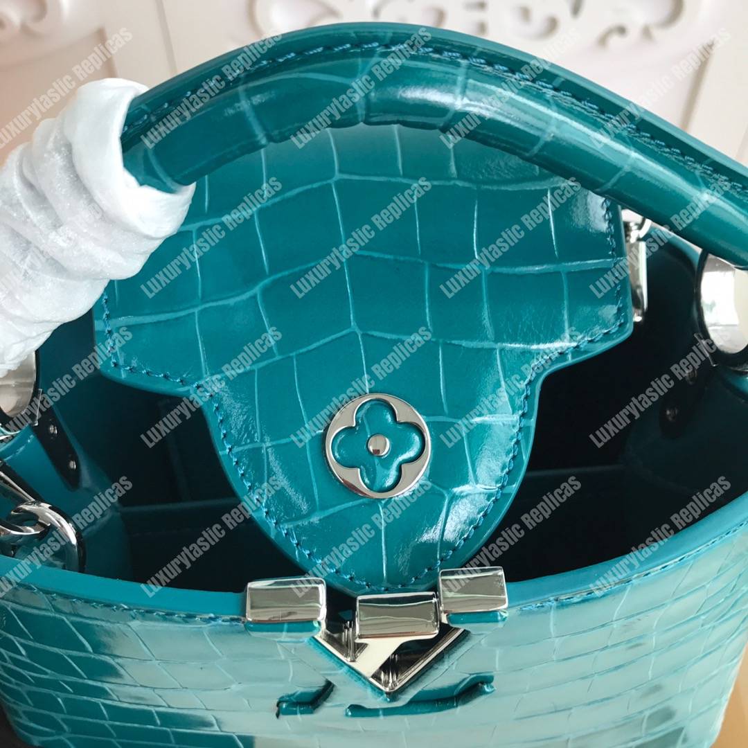 LV Capucines Mini Crocodilien Mat Cactus