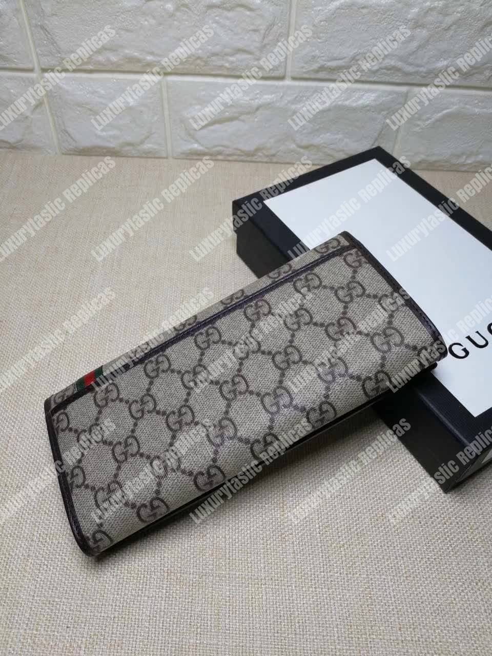 G*u*i gg sup*e continental wallet web grey