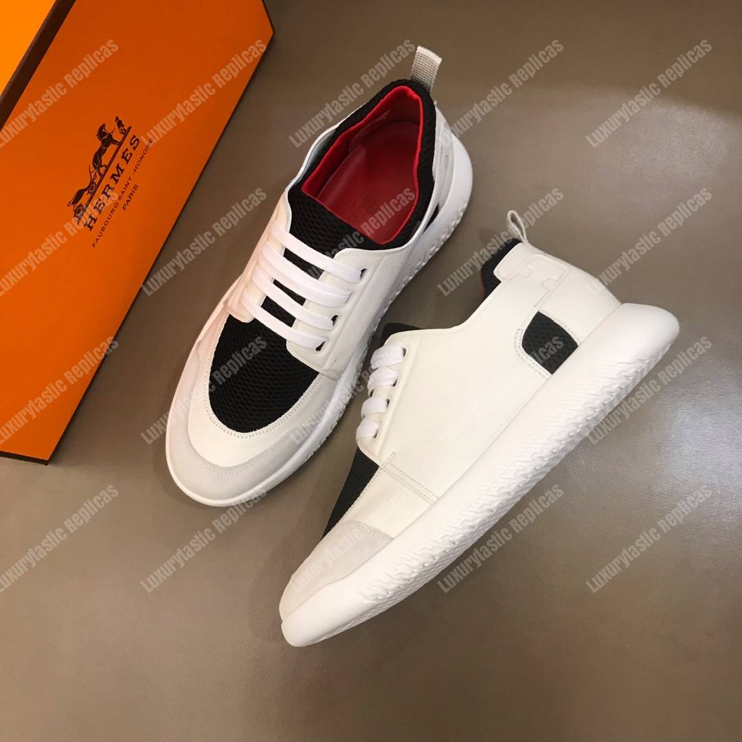 H**mes vitesse sneaker white/black lining