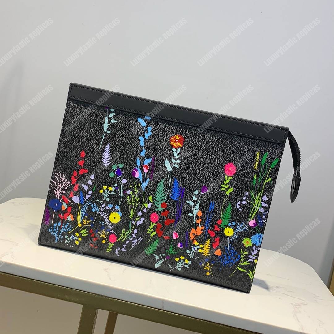 LV Flower Pochette Voyage MM Monogram Eclipse Canvas